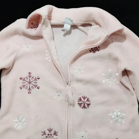 Bundle of Joy Christmas Sweater Size Medium Pink 100%‎ Polyester Zip Up #1256 - Picture 7 of 8